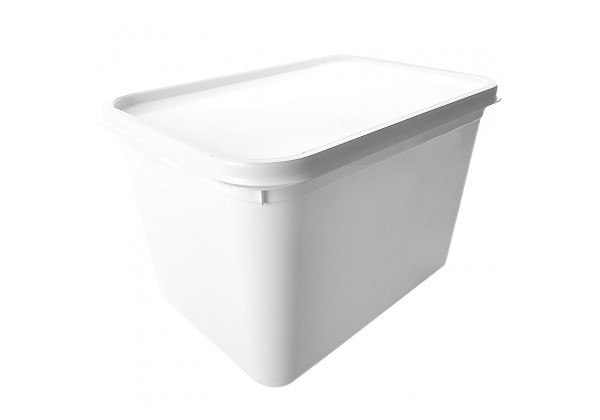4 LITRE RECTANGULAR WHITE TUB
